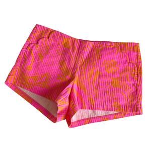 Lilly Pulitzer Liza Shorts in Pop Pink and Orange Seaesta Preppy Women’s Size 10